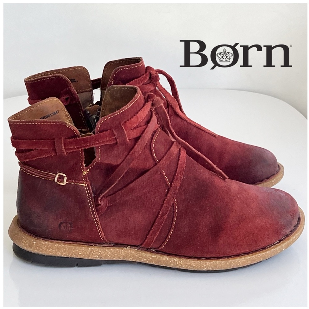 Born Women's Tarkiln Suede Leather Ankle Boots Size 8.5